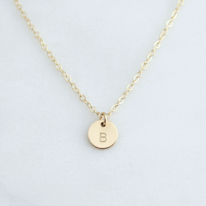 Tiny Gold Initial Necklace