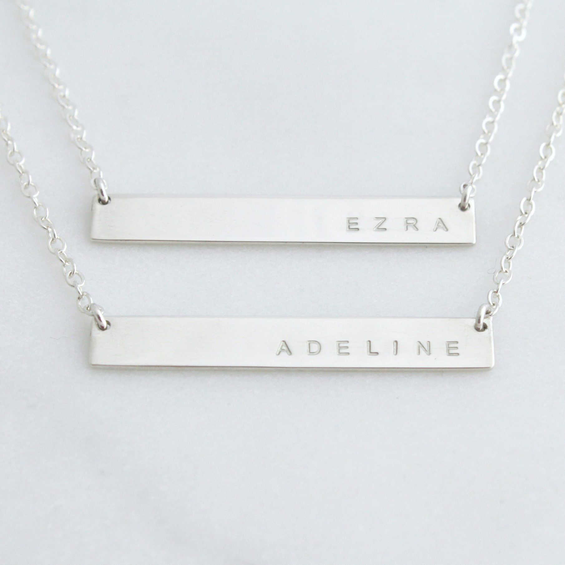 Sterling Silver Layered Double Bar Necklaces