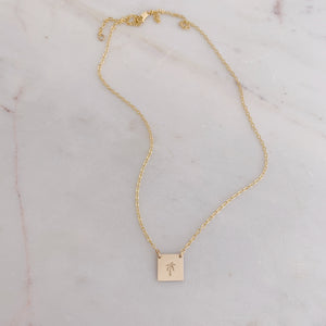 Palm Tree Square Necklace