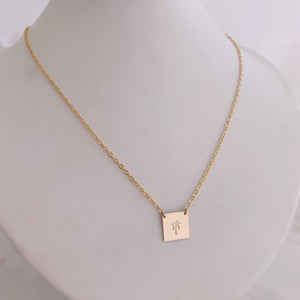 Palm Tree Square Necklace