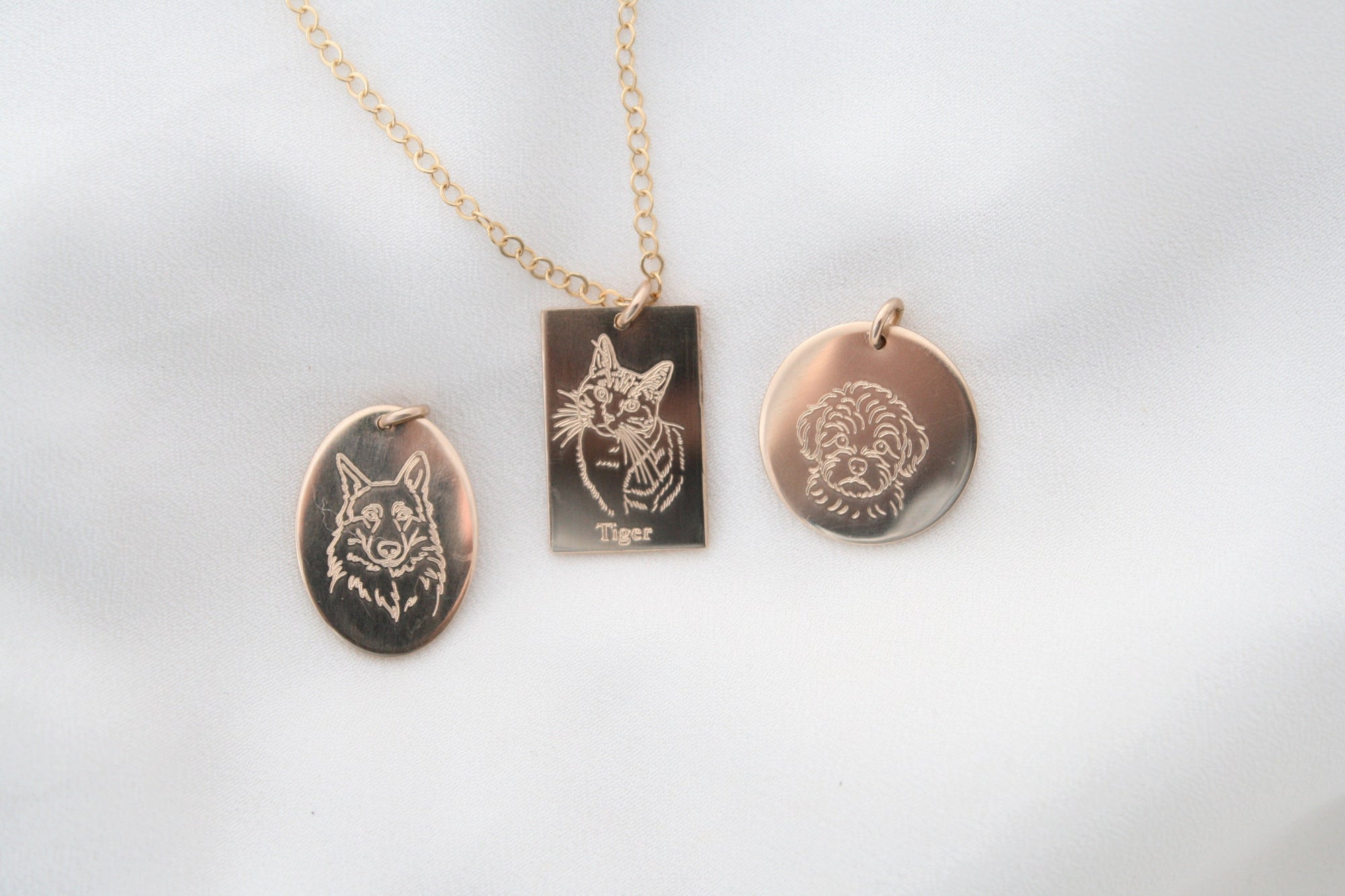 Pet Portrait Pendant Necklaces