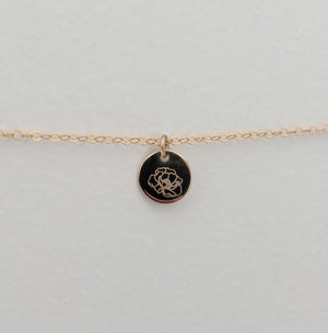 Tiny Birth Flower Pendant Necklace