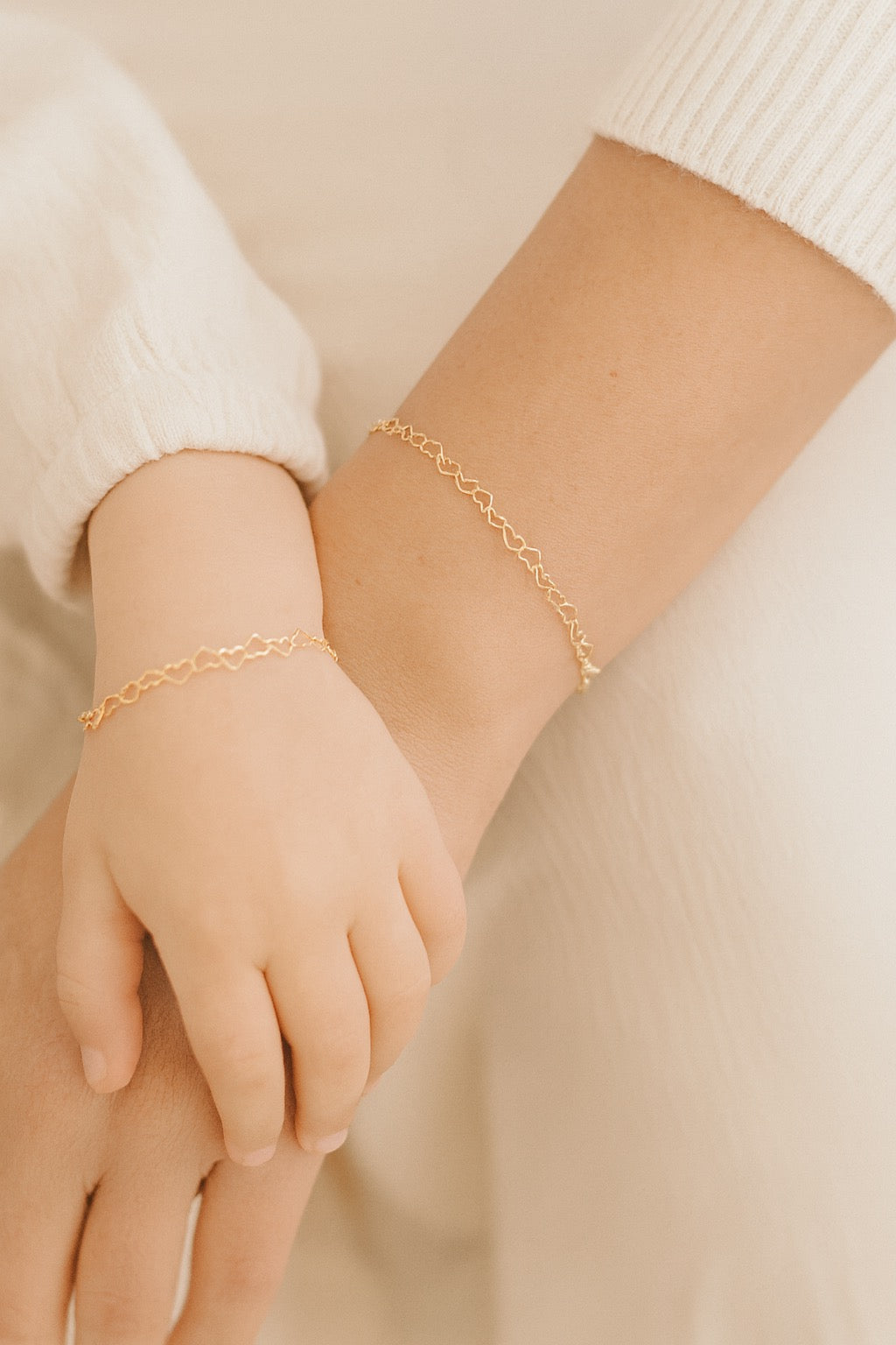 Mummy & Me Matching Heart Chain Bracelets