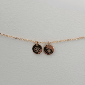 Tiny Birth Flower Pendant Necklace
