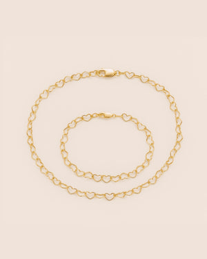 Mummy & Me Matching Heart Chain Bracelets