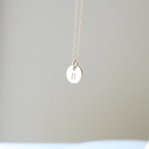 Tiny Sterling Silver Initial Necklace