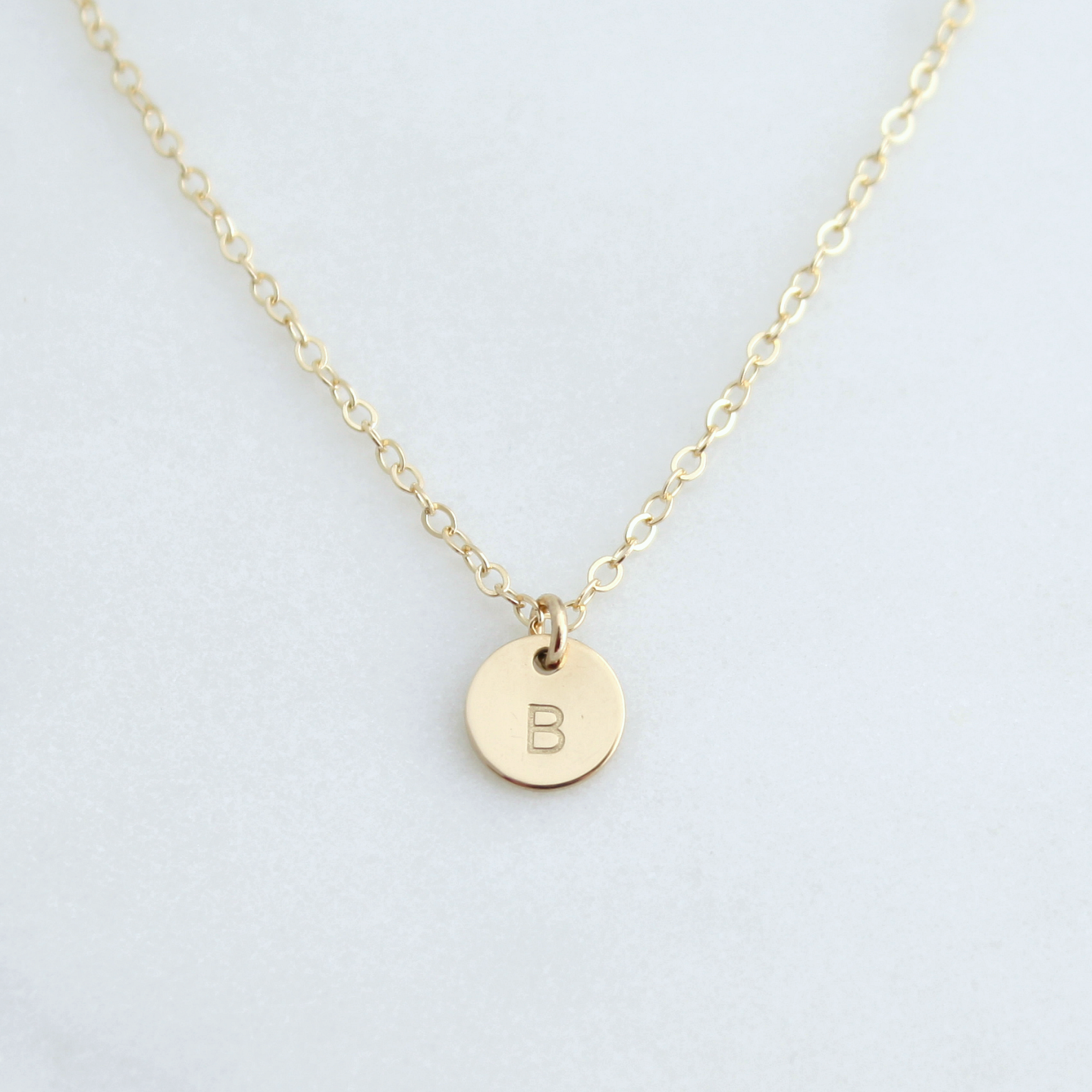Tiny Gold Initial Necklace