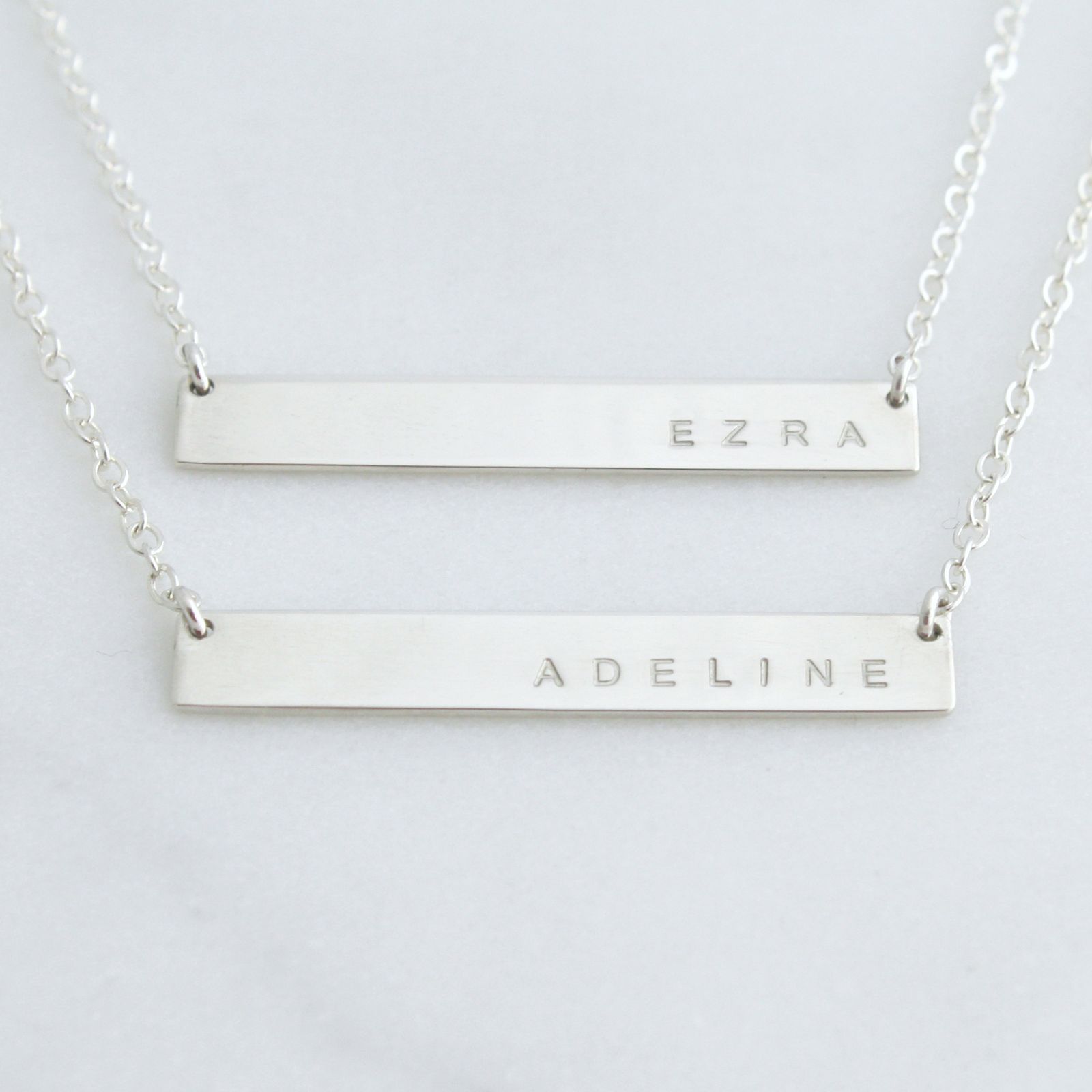 Sterling Silver Layered Double Bar Necklaces