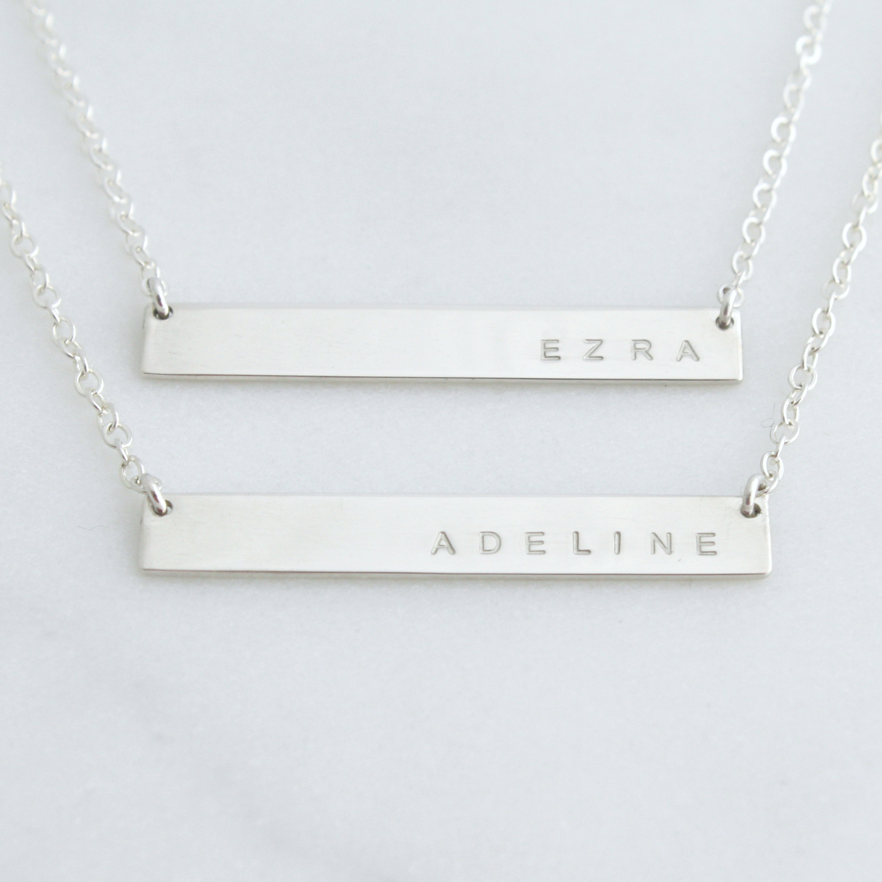 Sterling Silver Layered Double Bar Necklaces Eden Zoe