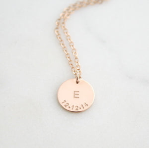 Initial and Date Necklace