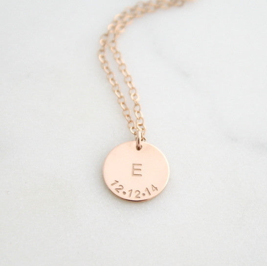 Initial and Date Necklace Eden Zoe