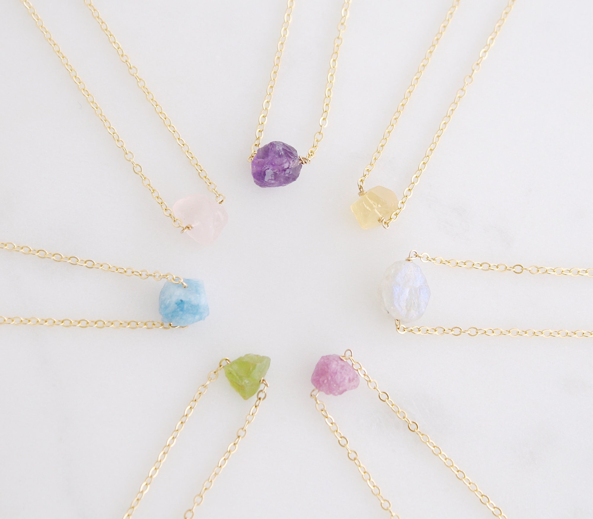 Raw Semi-Precious Gemstone Necklace