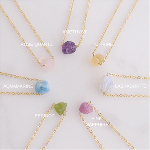 Raw Semi-Precious Gemstone Necklace
