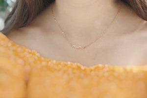 Mama Script Name Necklace