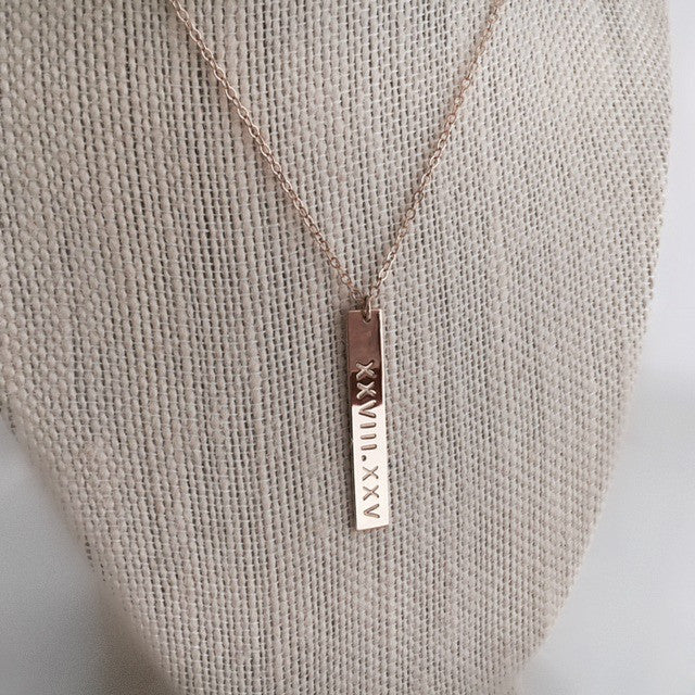 Customized vertical bar pendant - bar necklace with 4 side personalized  writing at Rs 350 | Pendant And Locket in Vadodara | ID: 26635980655