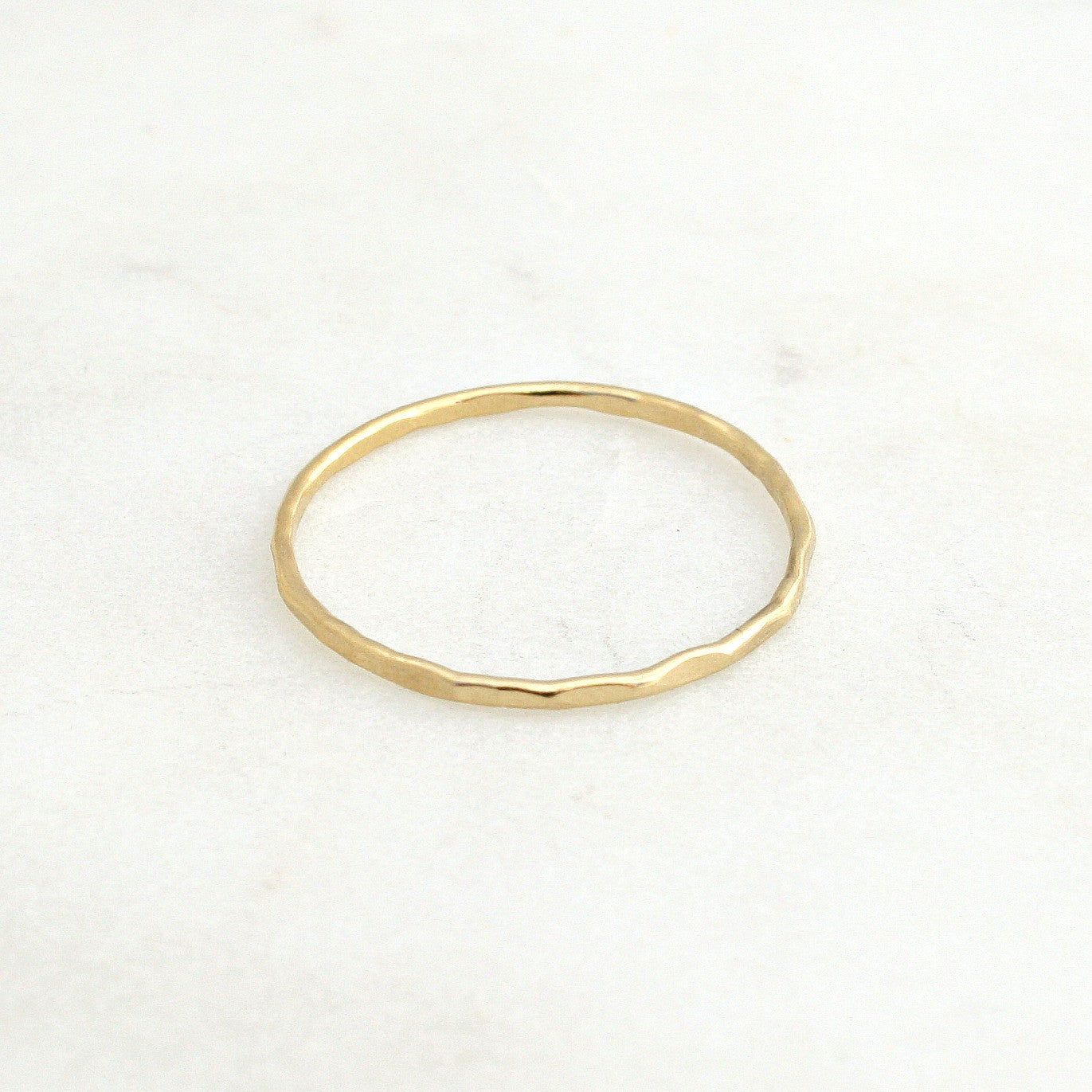 Thin hammered gold discount ring