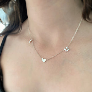 Sterling Silver Little Love Letters Three Initial Necklace