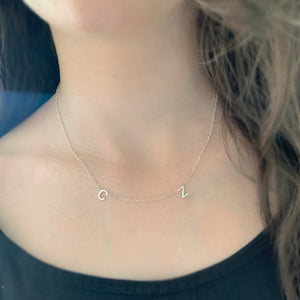 Sterling Silver Little Love Letters Two Initial Necklace
