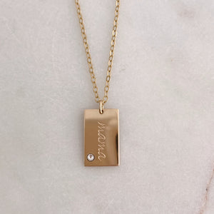 MAMA rectangle pendant necklace