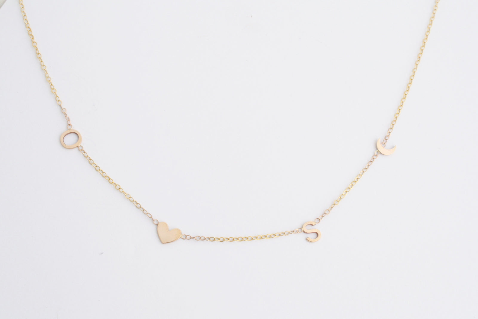 10k Gold Little Love Letters Four Initials Necklace