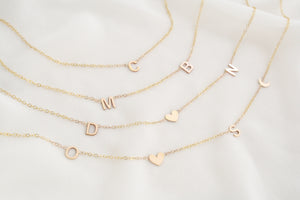 10k Gold Little Love Letters Single Initial Necklace