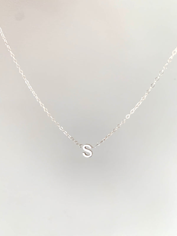 Small letter necklace silver discount