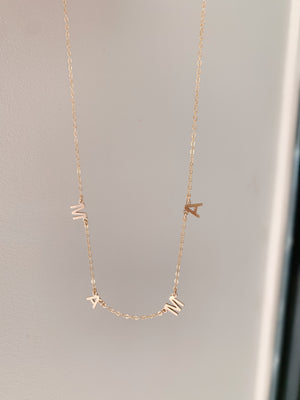 'M A M A'  10k Gold Letter necklace