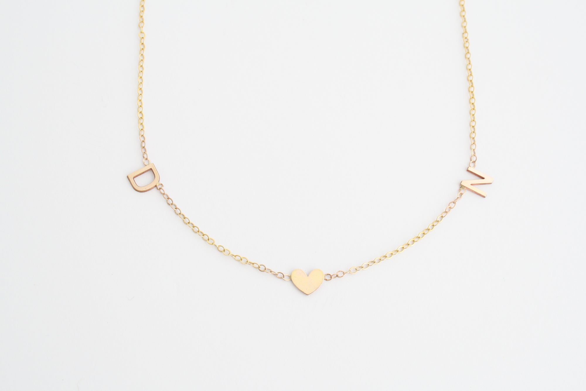 10k Gold Little Love Letters Three Initial Necklace