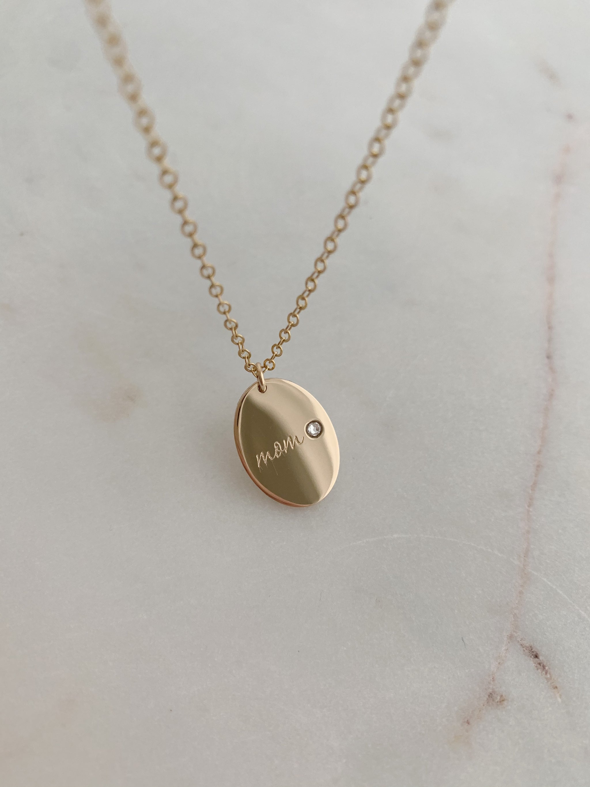 Engraved mom necklace on sale