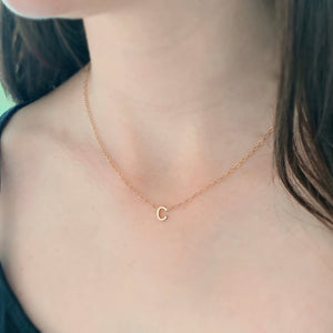 10k Gold Little Love Letters Single Initial Necklace