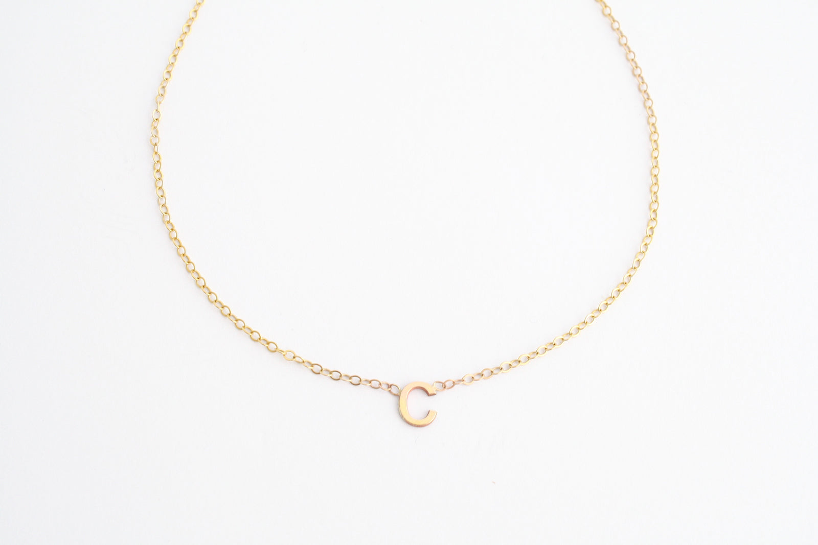 10k Gold Little Love Letters Single Initial Necklace