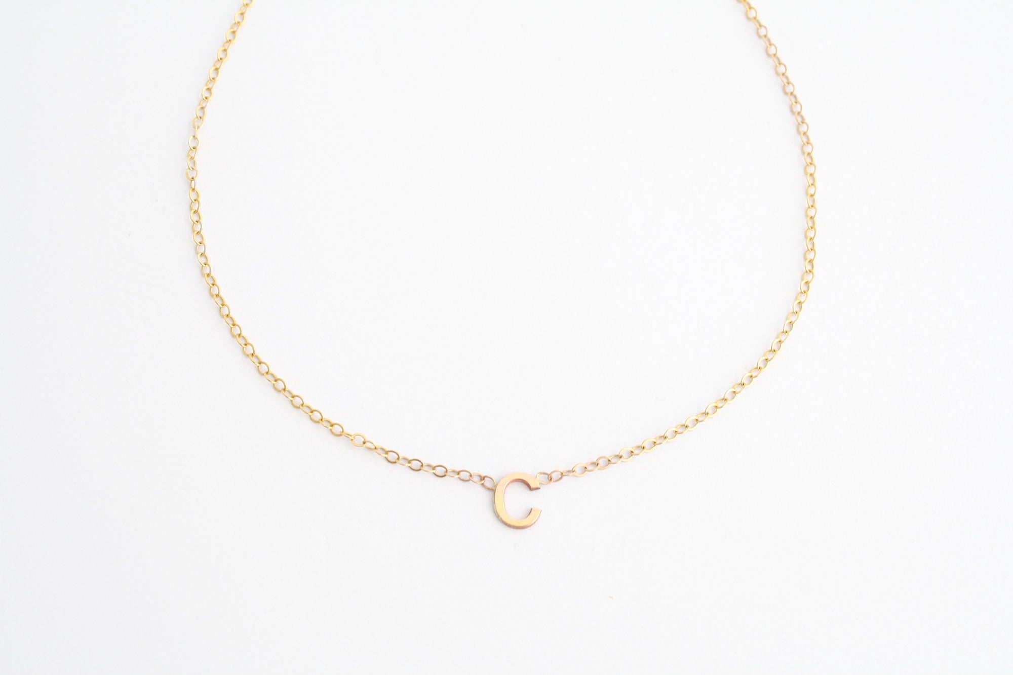 10k Gold Little Love Letters Single Initial Necklace