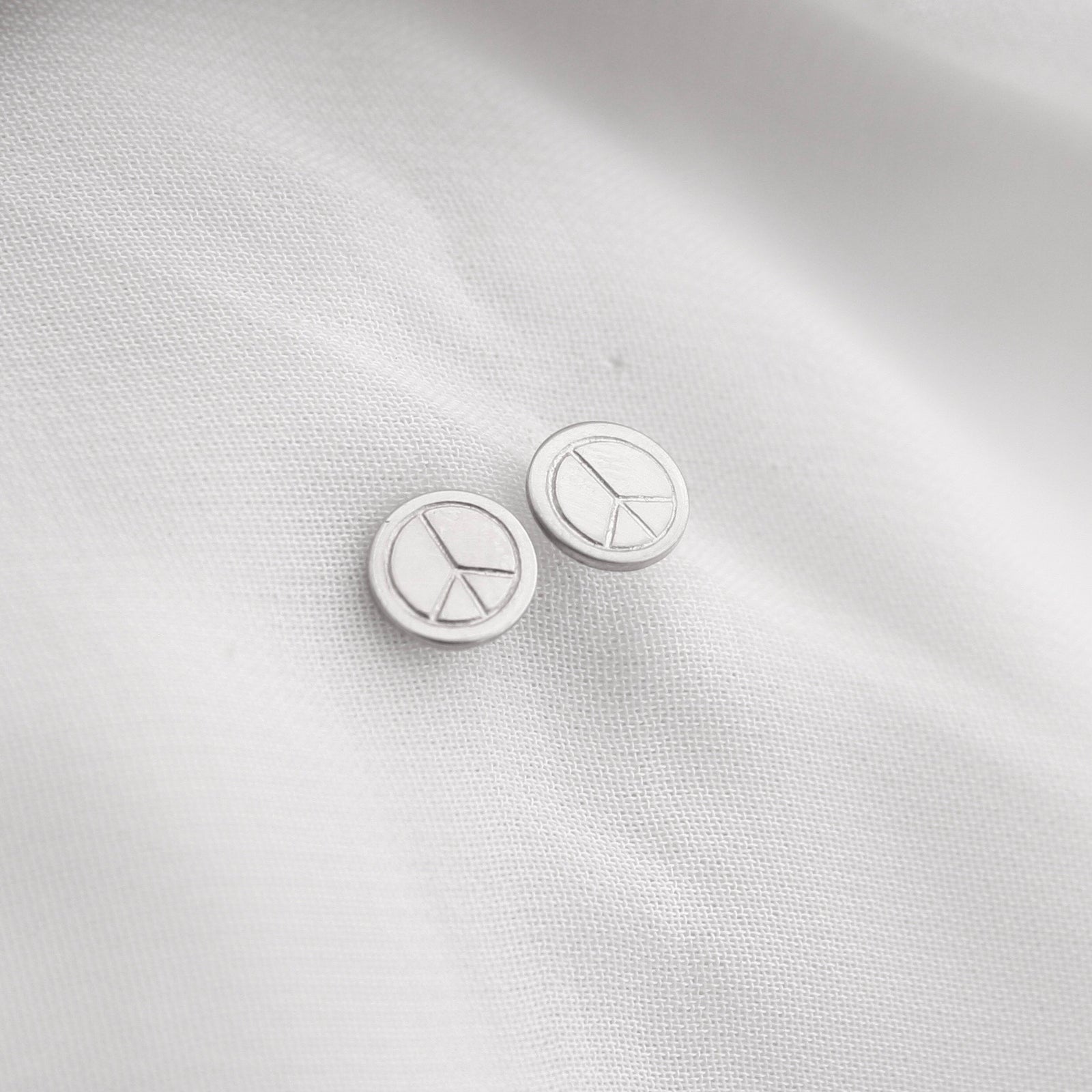 Sterling Silver Peace Earrings