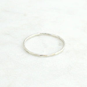 Skinny Hammered Ring - Sterling Silver / 14k Gold Filled / 14k Rose Gold Filled