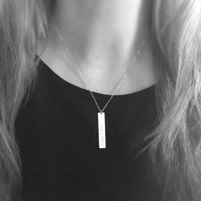 Sterling Silver Vertical Bar Necklace